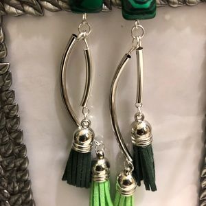 Green Tassel earrings